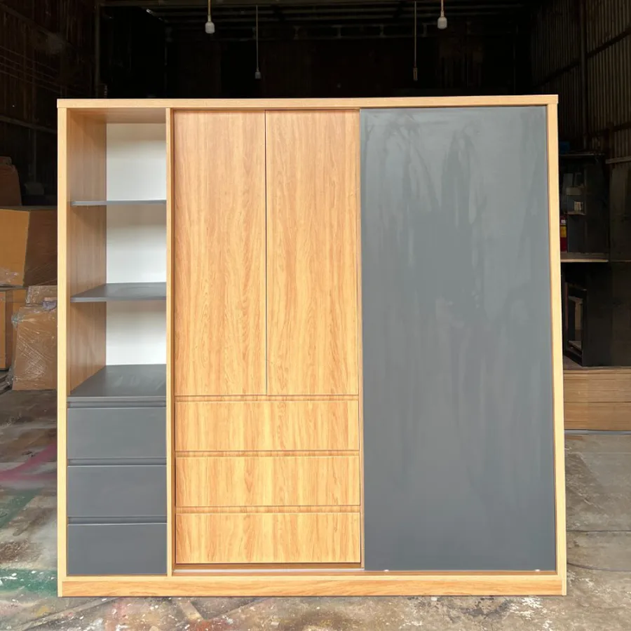 Tủ Quần Áo Cửa Lùa Gỗ MDF Hiện Đại