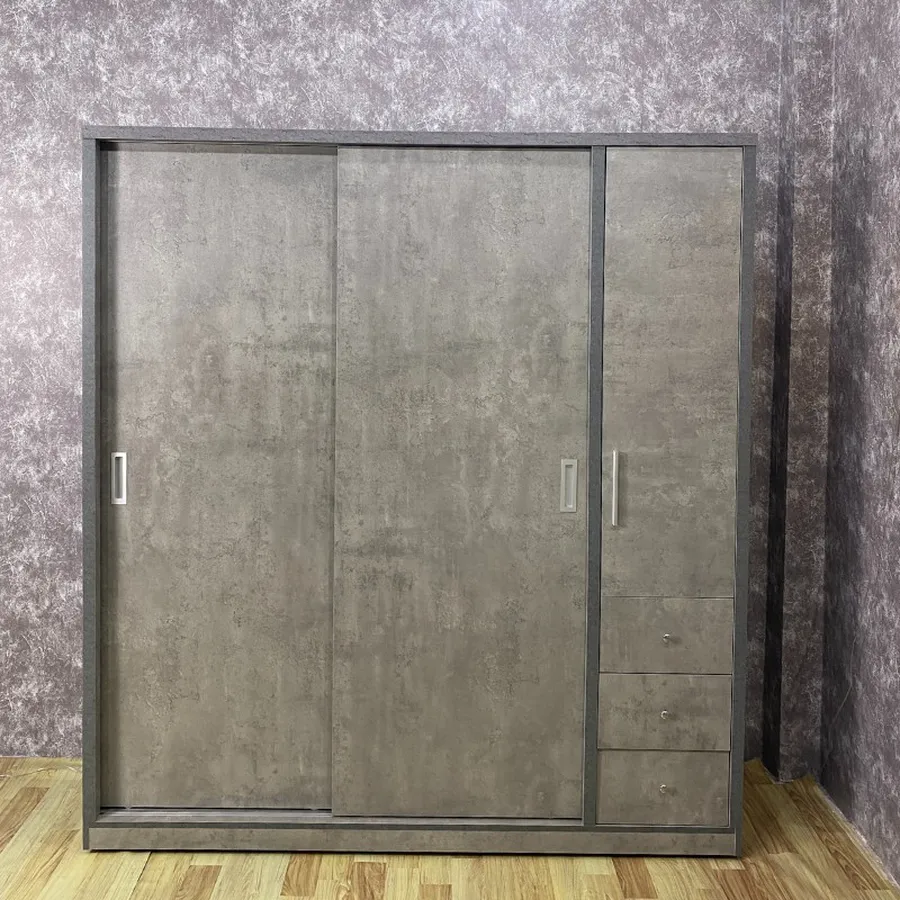 Tủ Quần Áo Giá Rẻ Gỗ MDF Màu Bê Tông Bền Cao Cấp