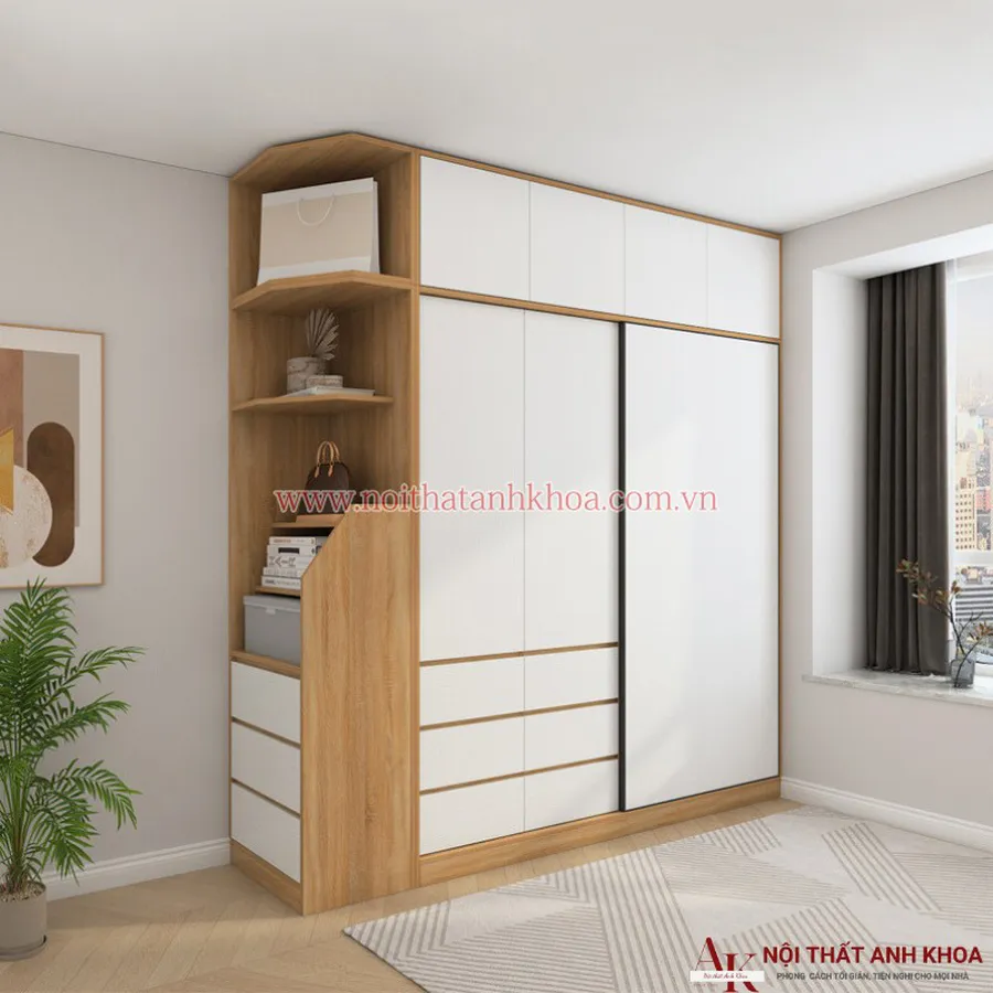 Tủ Quần Áo Gỗ Công Nghiệp Cao Cấp Hiện Đại