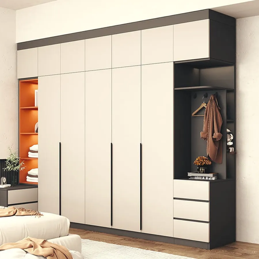 Tủ Quần Áo Gỗ Công Nghiệp Thiết Kế Kịch Trần Sang Trọng Hiện Đại