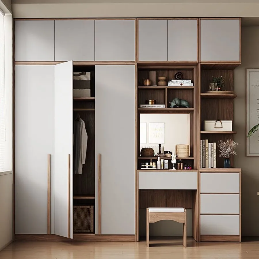 Tủ Quần Áo Kết Hợp Bàn Trang Điểm Phong Cách Hiện Đại