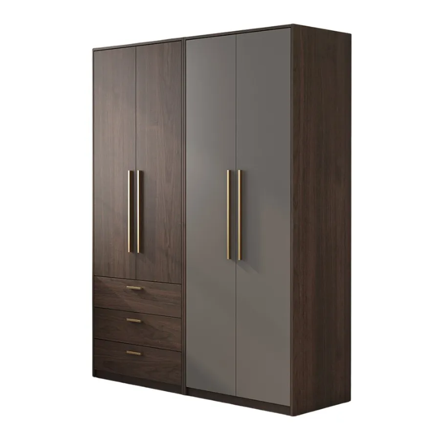 Tủ Quần Áo Gỗ Công Nghiệp 4 Cánh Phối Màu Đẹp