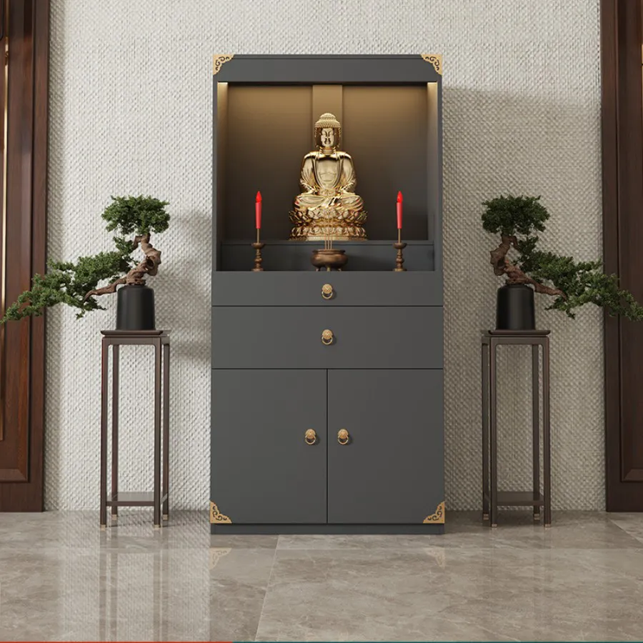 Tủ Thờ Phật Gỗ Công Nghiệp Đẹp Đơn Giản