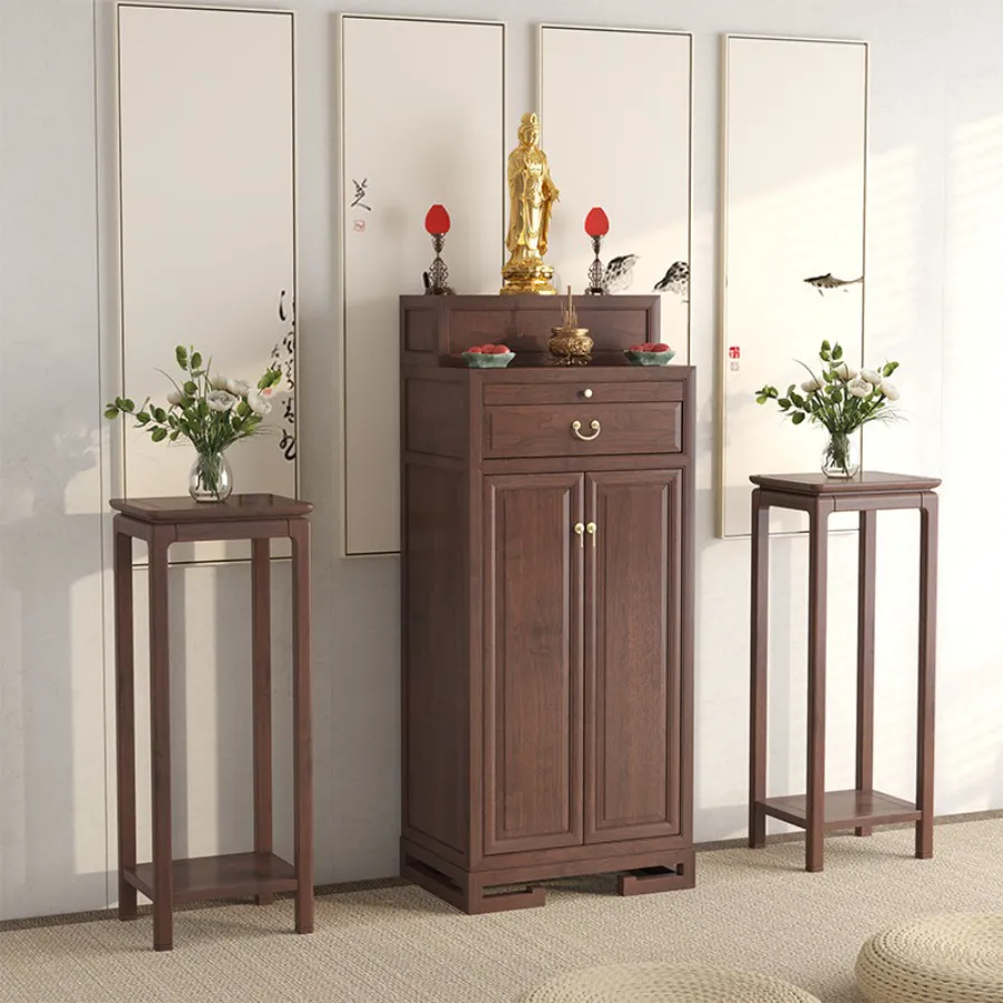 Tủ Thờ Phật Quan Âm Gỗ Công Nghiệp Màu Vân Gỗ