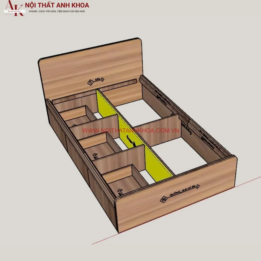 Giường Ngủ Thông Minh Tiết Kiệm Diện Tích Gỗ Công Nghiệp