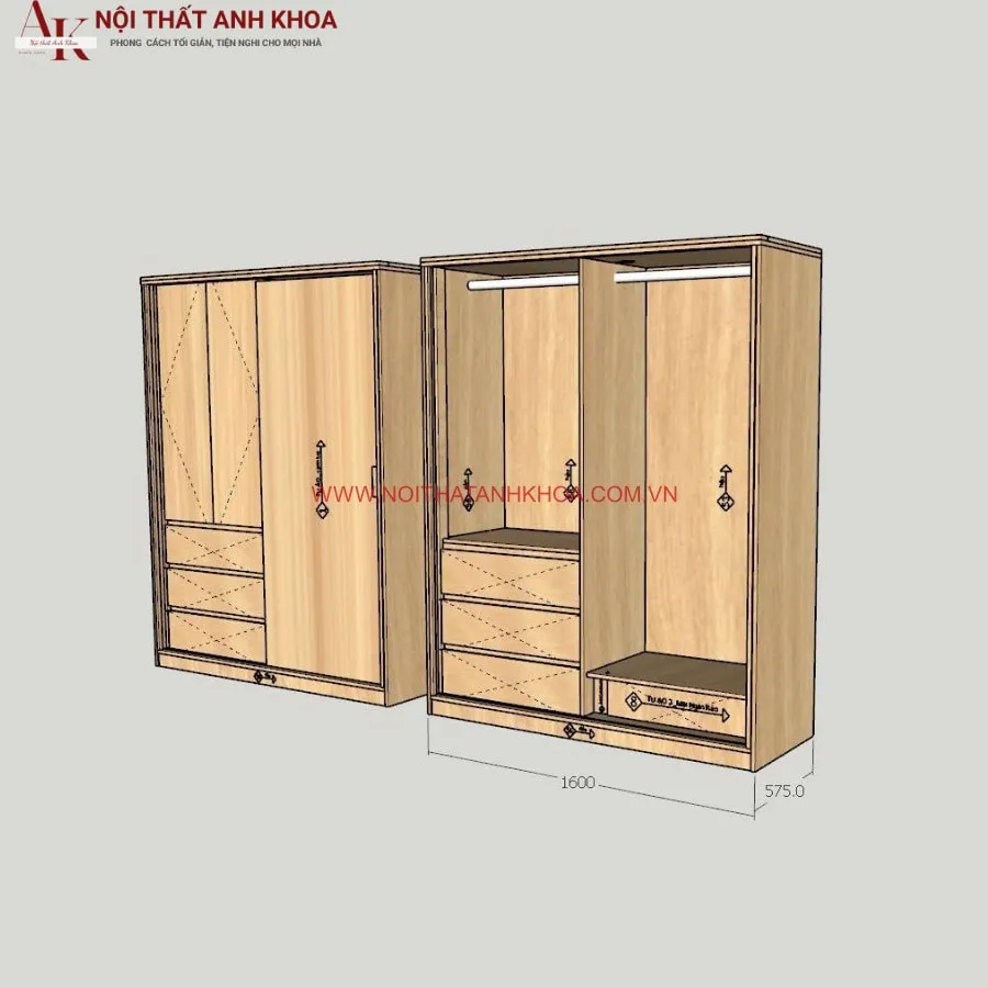 Tủ Quần Áo Gỗ Ép Màu Sắc Đẹp