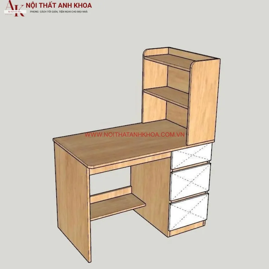 Bàn Làm Việc Kết Hợp Kệ Sách Gỗ MDF Đơn Giản Giá Rẻ