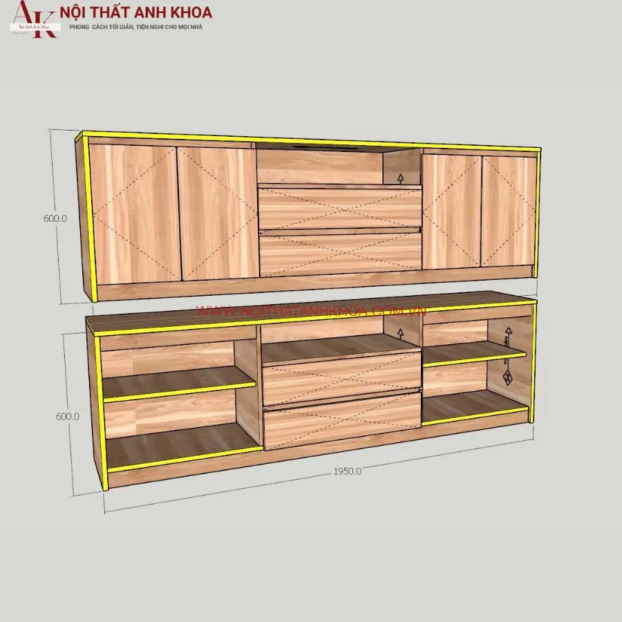 Kệ Tivi Gỗ Công Nghiệp MDF Phòng Khách Đẹp Hiện Đại