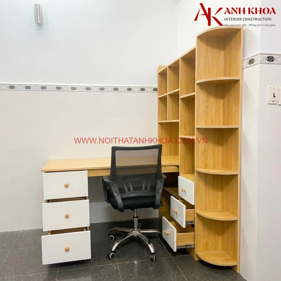 Bàn Làm Việc Kết Hợp Kệ Giá Tiện Lợi