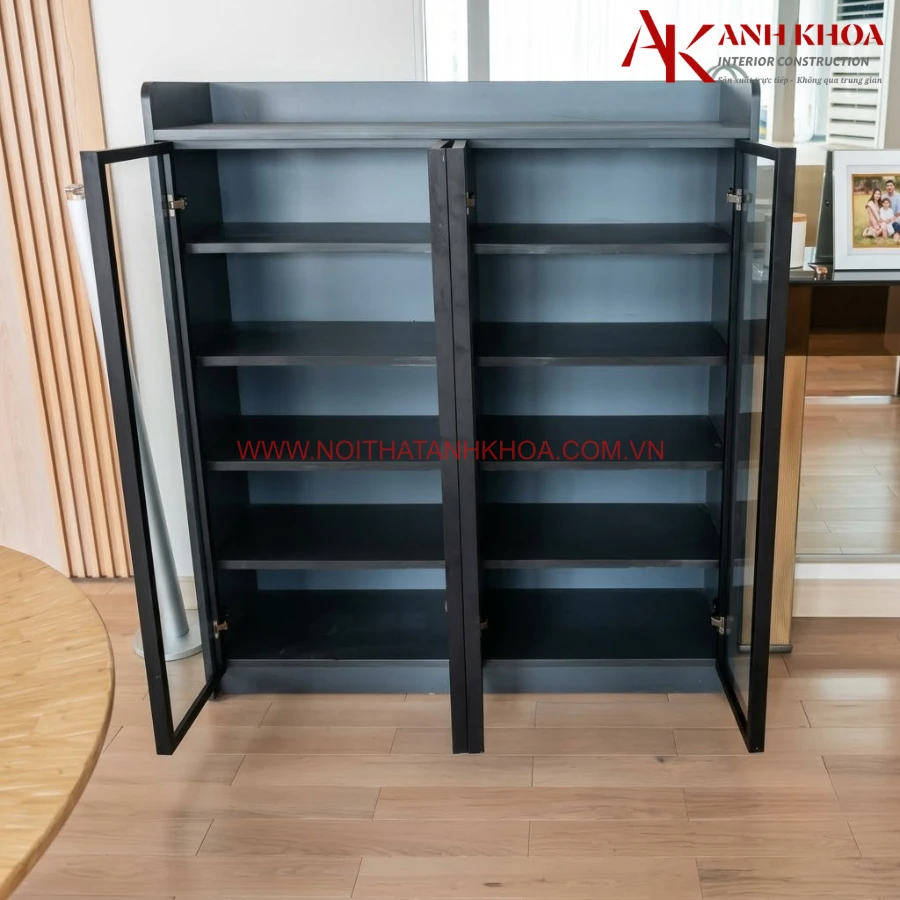 Tủ Giày Dép Cánh Kính Gỗ MDF Hiện Đại Giá Tốt