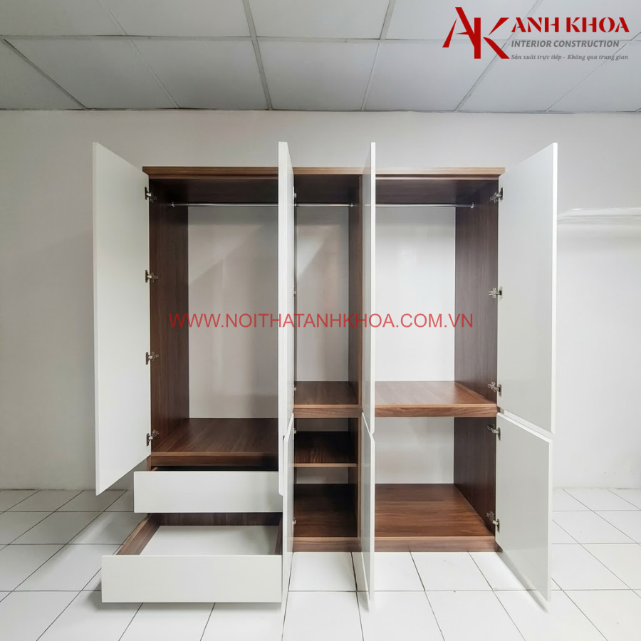 Tủ Quần Áo Gỗ Công Nghiệp MDF Đa Dạng Kích Thước Mẫu Mã