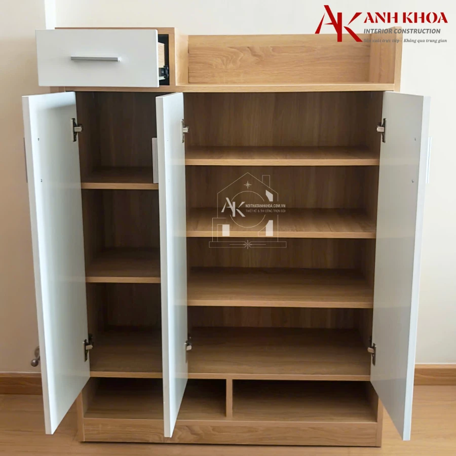 Tủ Giày Gỗ Ép Giá Rẻ Mẫu Mã Hiện Đại Tiện Nghi