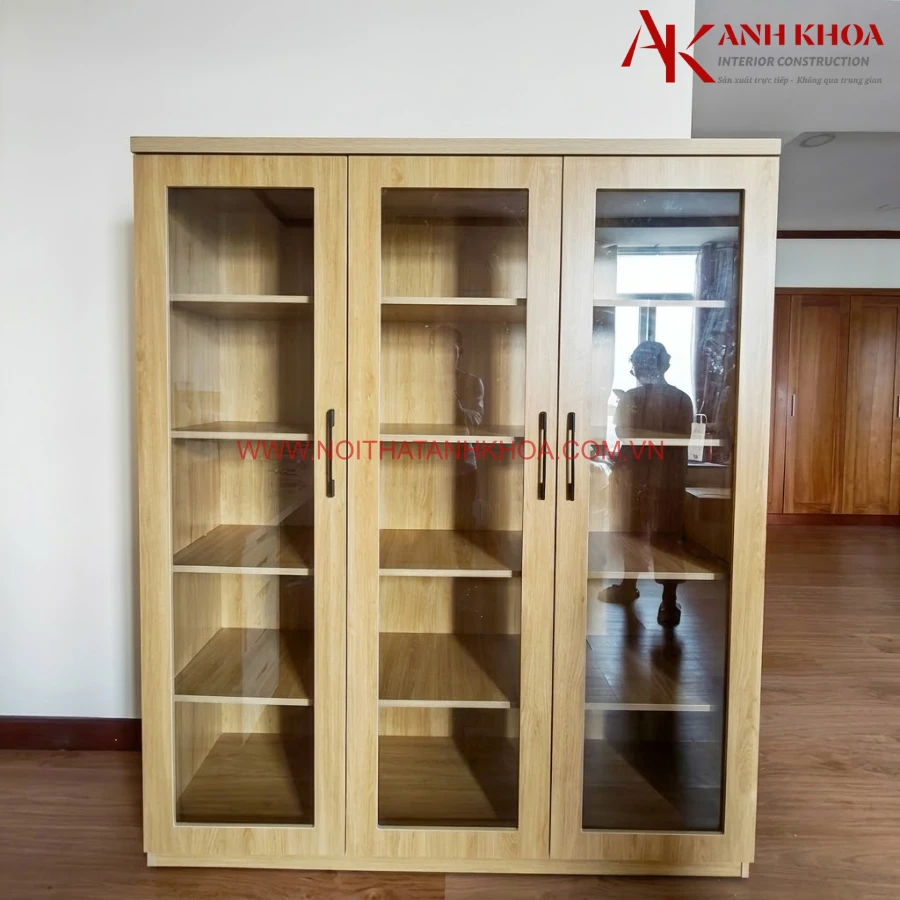 Tủ Sách Đứng Trang Trí Văn Phòng Gỗ Công Nghiệp