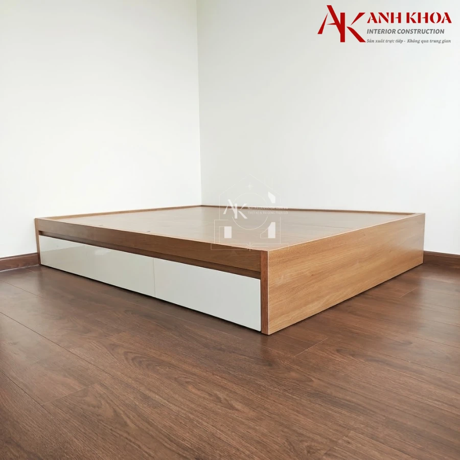 Giường Ngủ Không Đầu Gỗ MDF Đơn Giản Hiện Đại