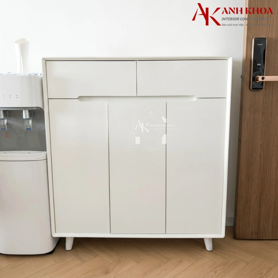 Tủ Giày Cao Cấp Gỗ Công Nghiệp Màu Trắng Hiện Đại