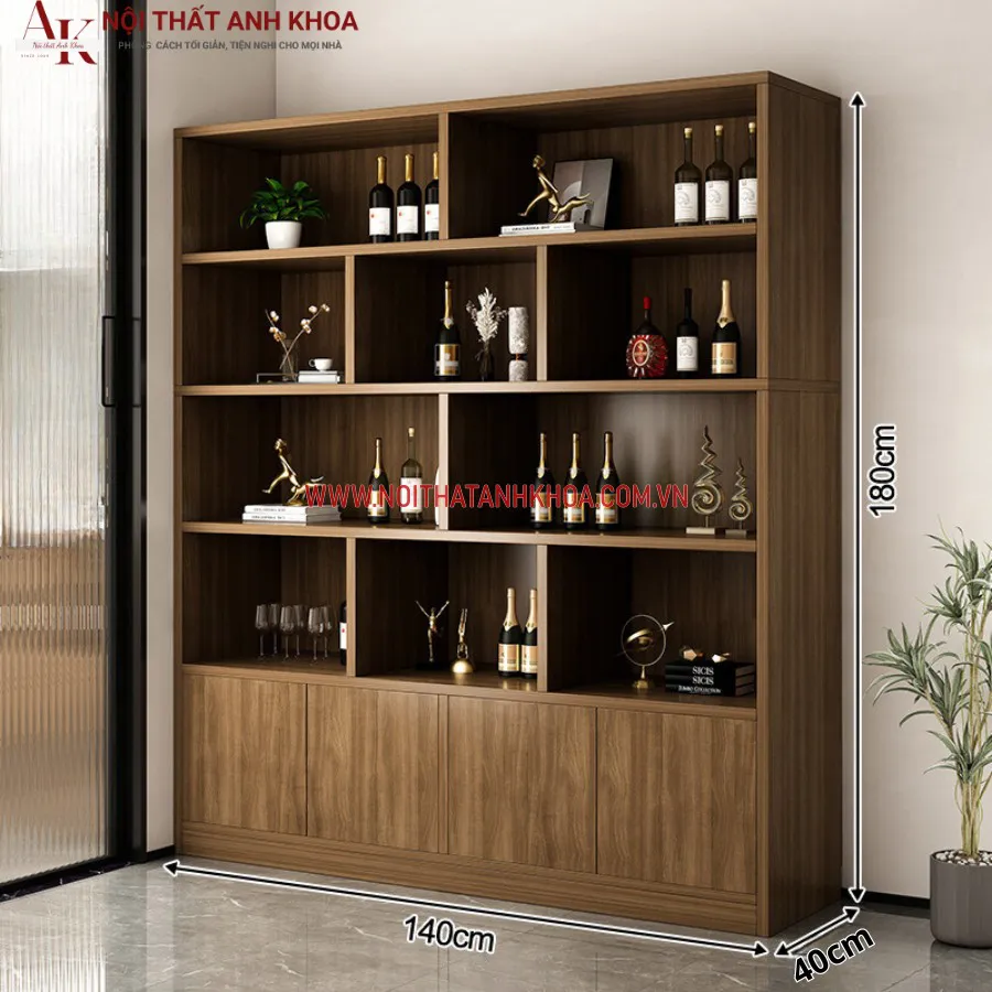 Tủ Rượu Gỗ Công Nghiệp Ngăn Phòng Khách Và Bếp Đẹp Giá Rẻ