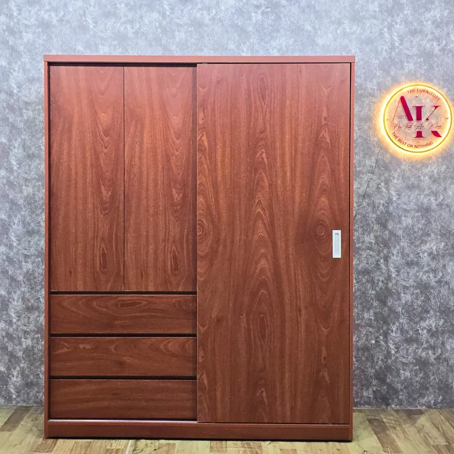 Tủ Quần Áo Màu Xoan Đào Gỗ Công Nghiệp Cao Cấp Hiện Đại