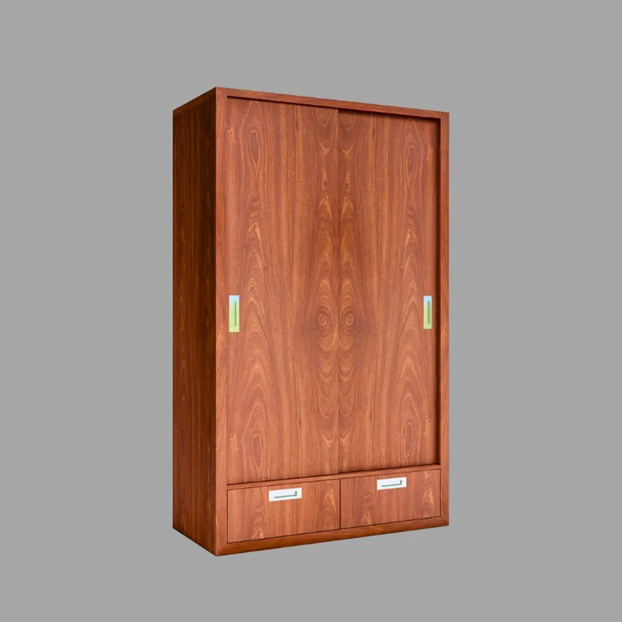 Tủ Quần Áo Cửa Lùa Gỗ MDF Màu Xoan Giá Rẻ