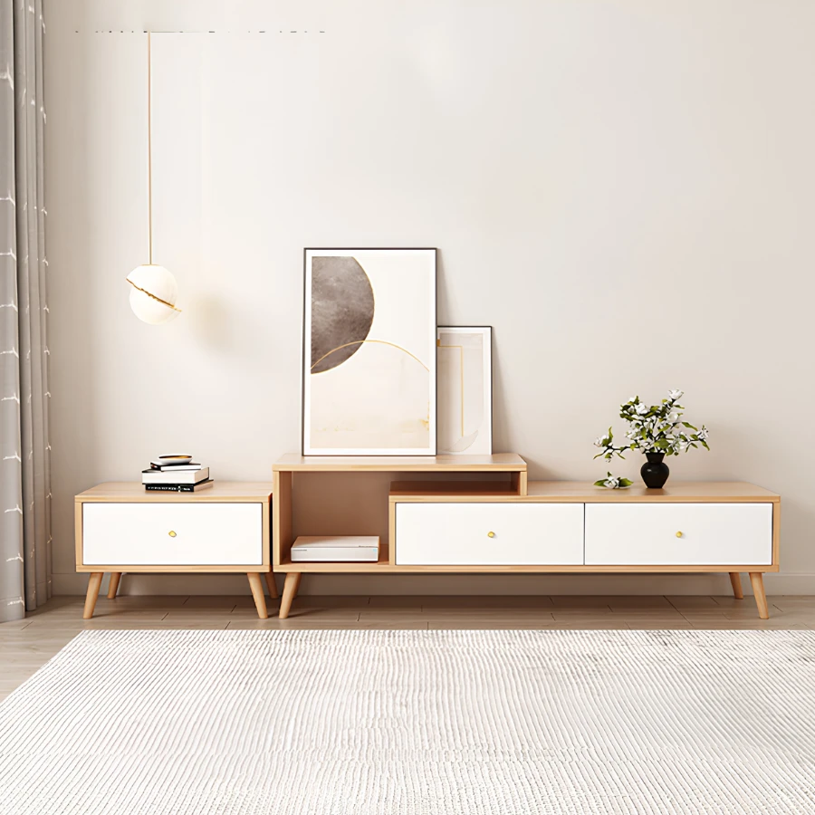 Hệ Tủ Kệ Phòng Khách Gỗ MDF Cao Cấp