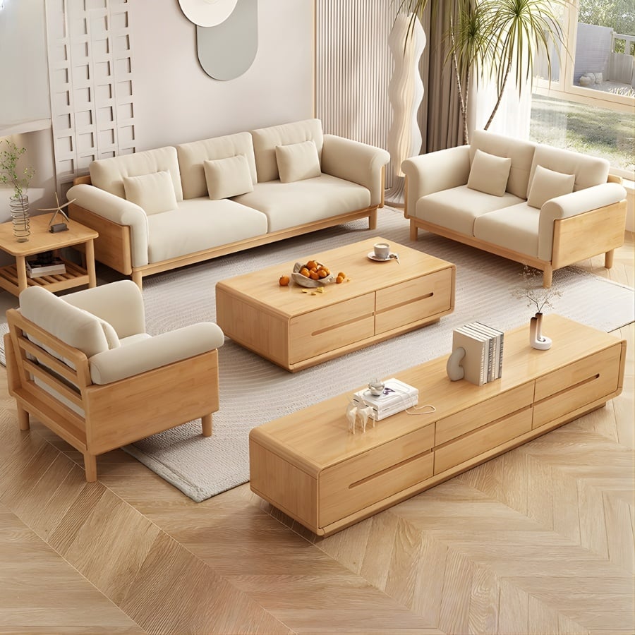 Bàn Ghế Sofa Gỗ Sang Trọng Hiện Đại