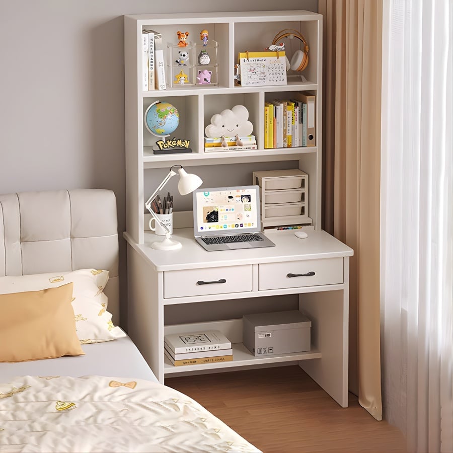 Bàn Học Cho Bé Nhỏ Gọn Kết Hợp Kệ Sách