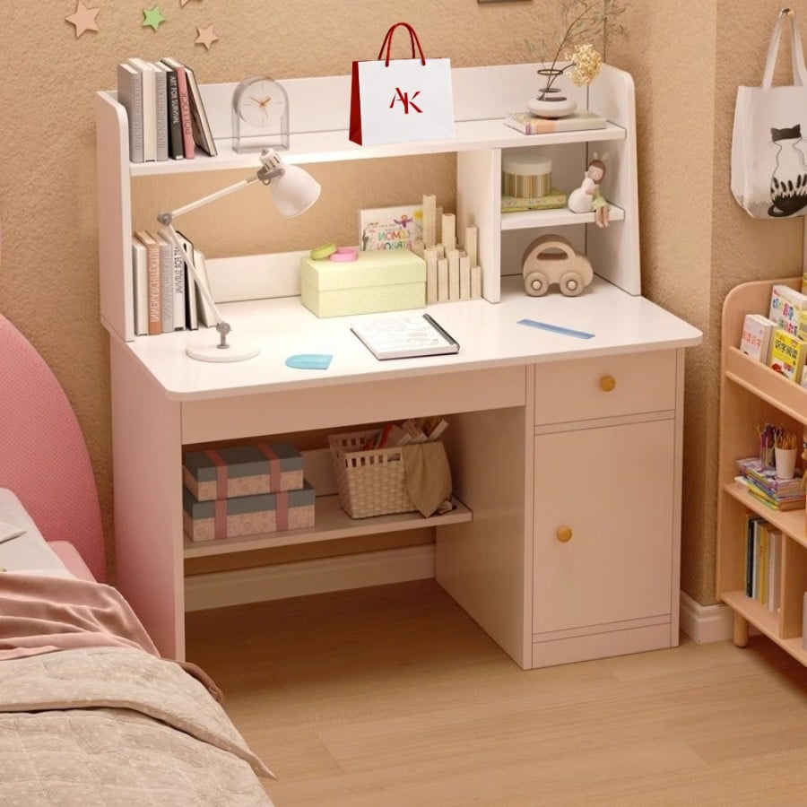 Bàn Học Có Kệ Cho Bé Gỗ Công Nghiệp