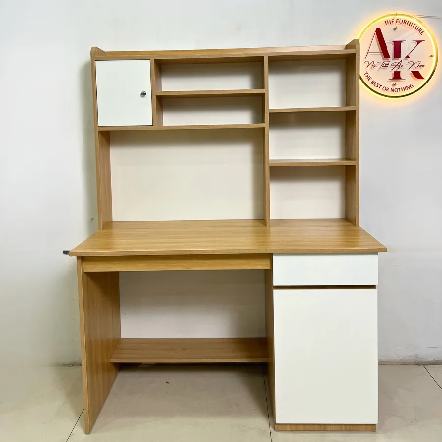 Bàn Học Có Kệ Sách Gỗ Công Nghiệp