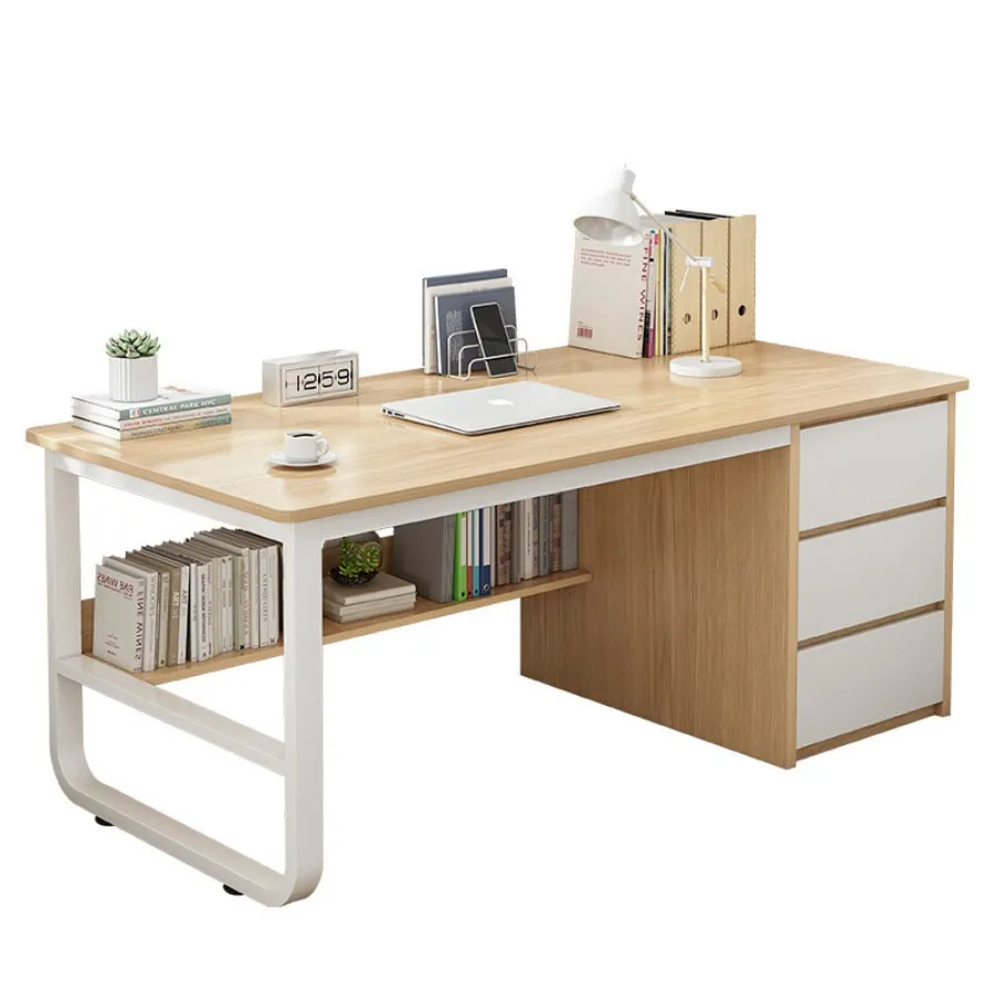 Bàn Làm Việc Gỗ Công Nghiệp Chân Sắt Cứng Cáp
