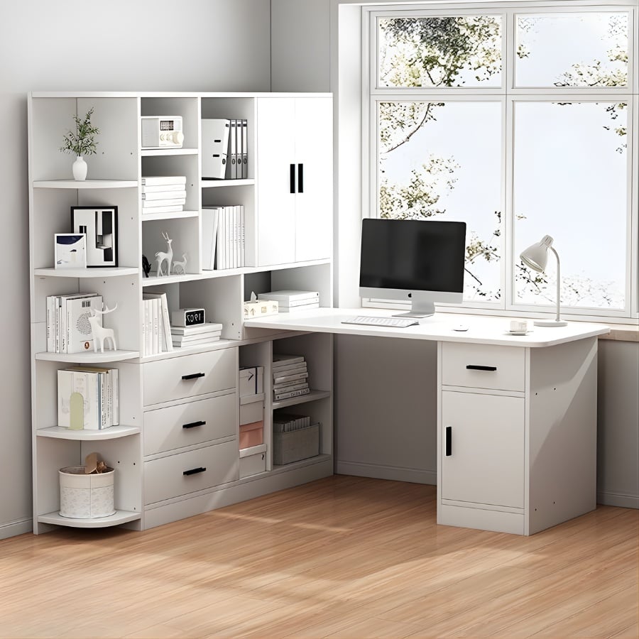 Bàn Làm Việc Kết Hợp Kệ Giá Tiện Lợi