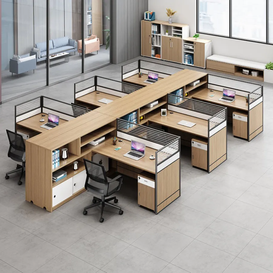 Cụm Bàn Làm Việc Cho Nhân Viên Gỗ MDF Cao Cấp