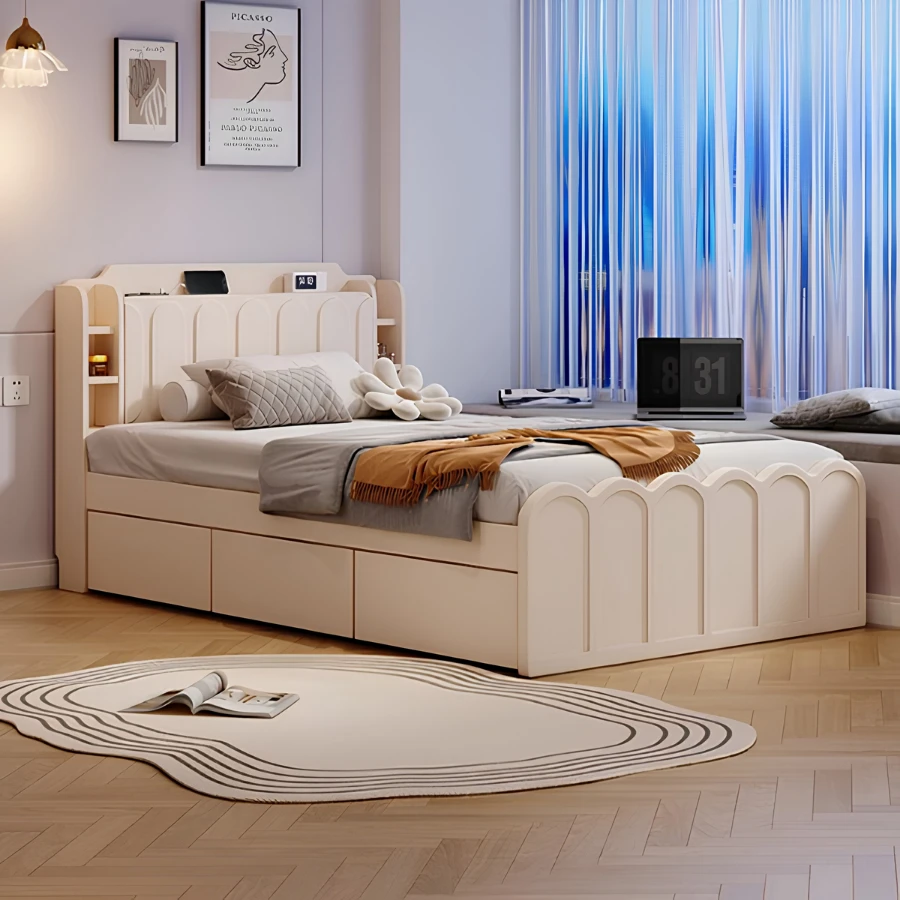 Giường Ngủ Gỗ MDF Đẹp Hiện Đại Có Ngăn Kéo