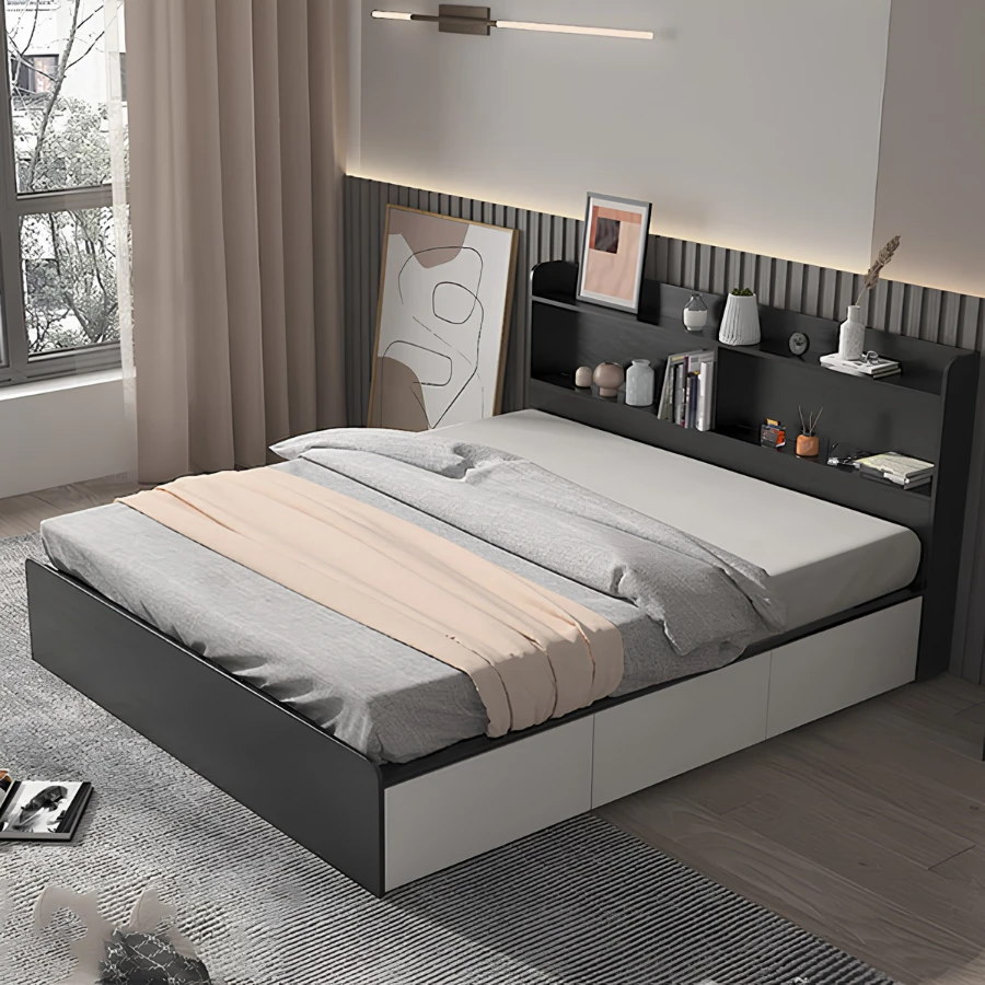 Giường Ngủ Hiện Đại Gỗ MDF Thiết Kế Đơn Giản