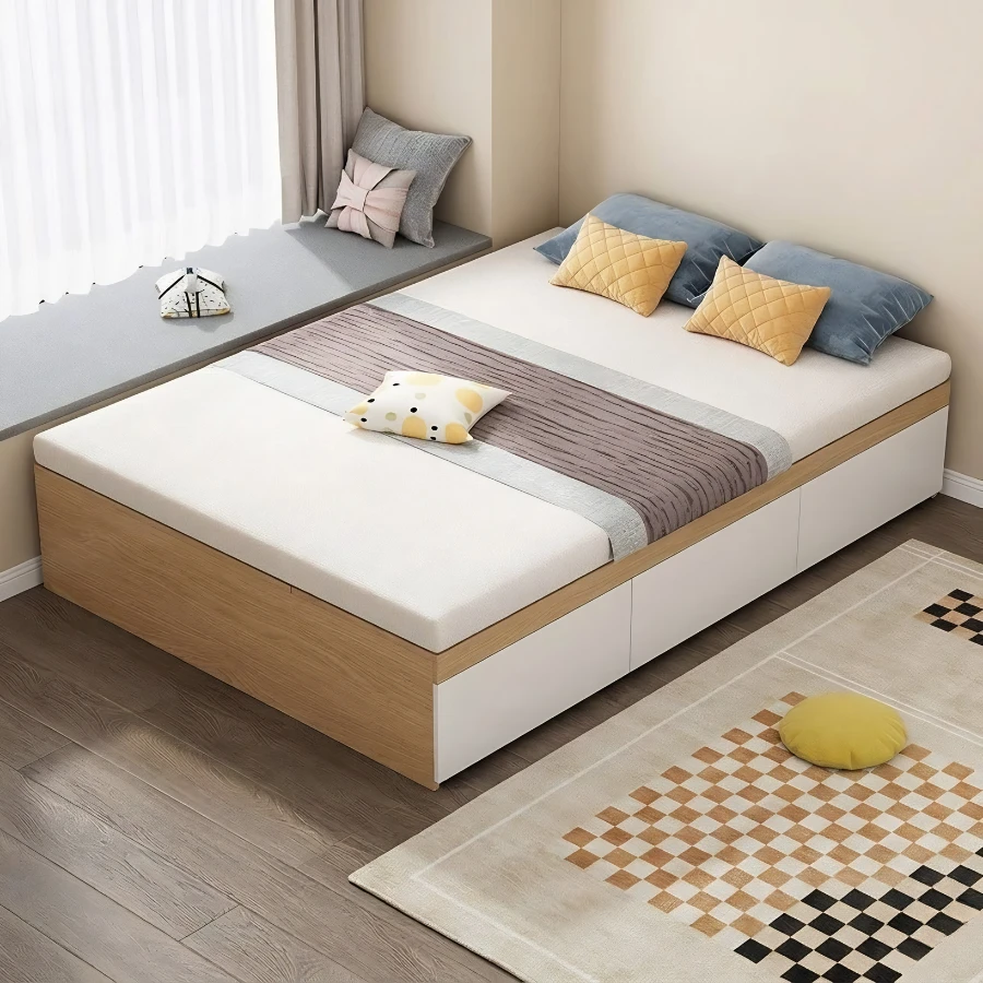 Giường Ngủ Không Đầu Gỗ MDF Đơn Giản Hiện Đại