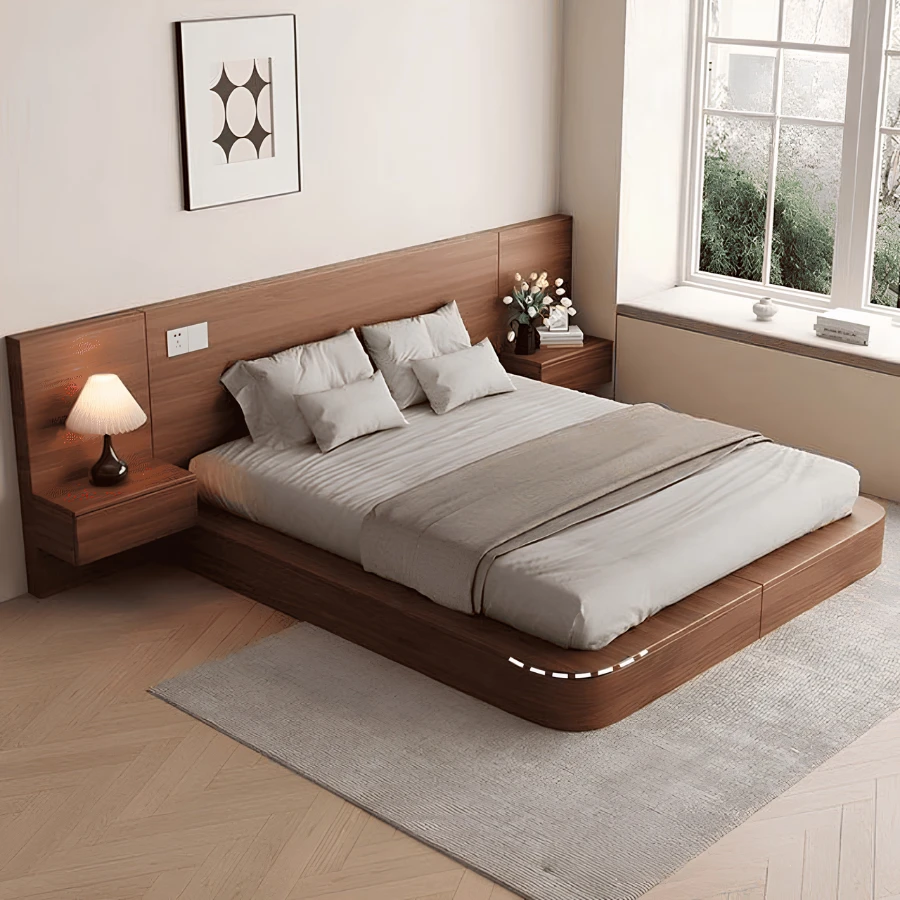 Giường Ngủ Thấp Bo Cong Gỗ Công Nghiệp Giá Tốt