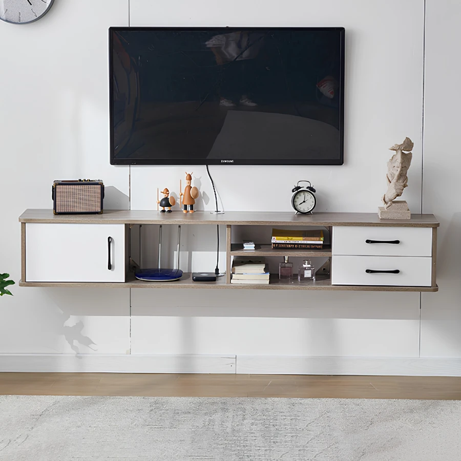 Kệ Tivi Treo Tường Gỗ Công Nghiệp Tiện Lợi