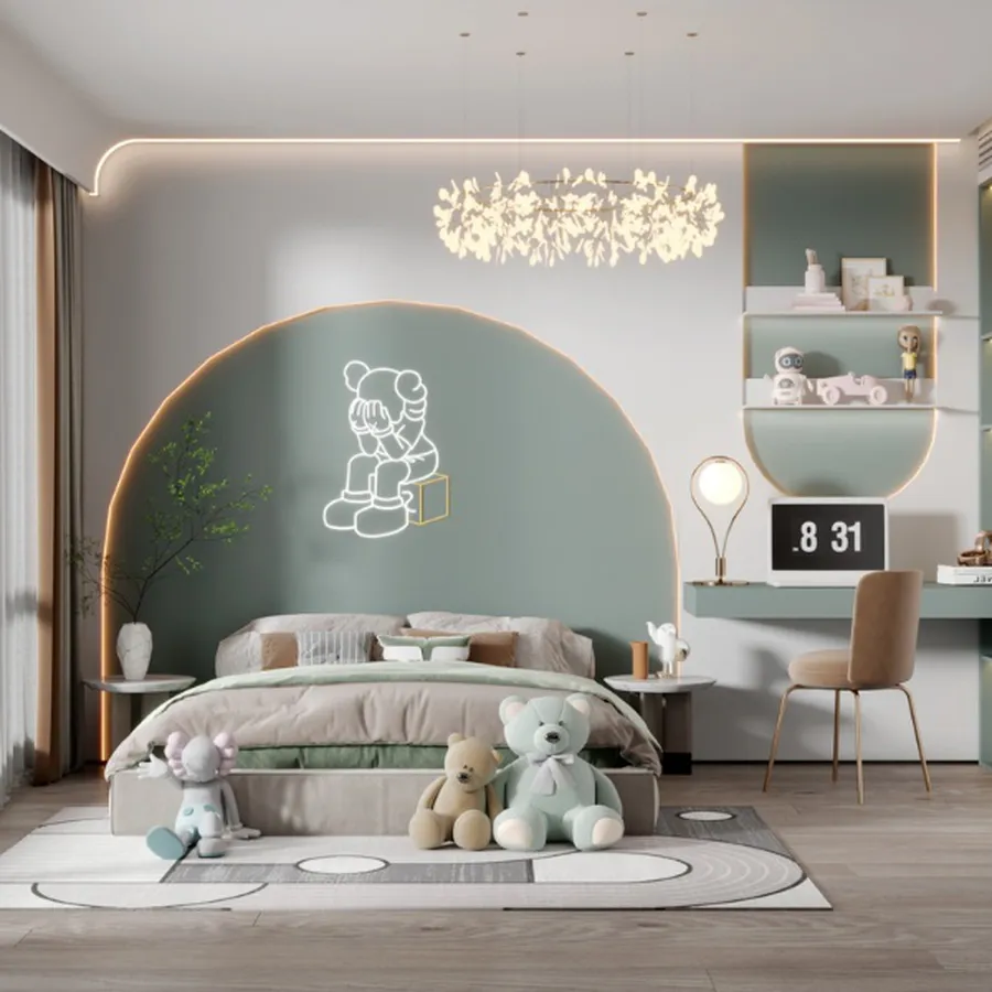 Mẫu Phòng Ngủ Bé Gái Đơn Giản Hiện Đại