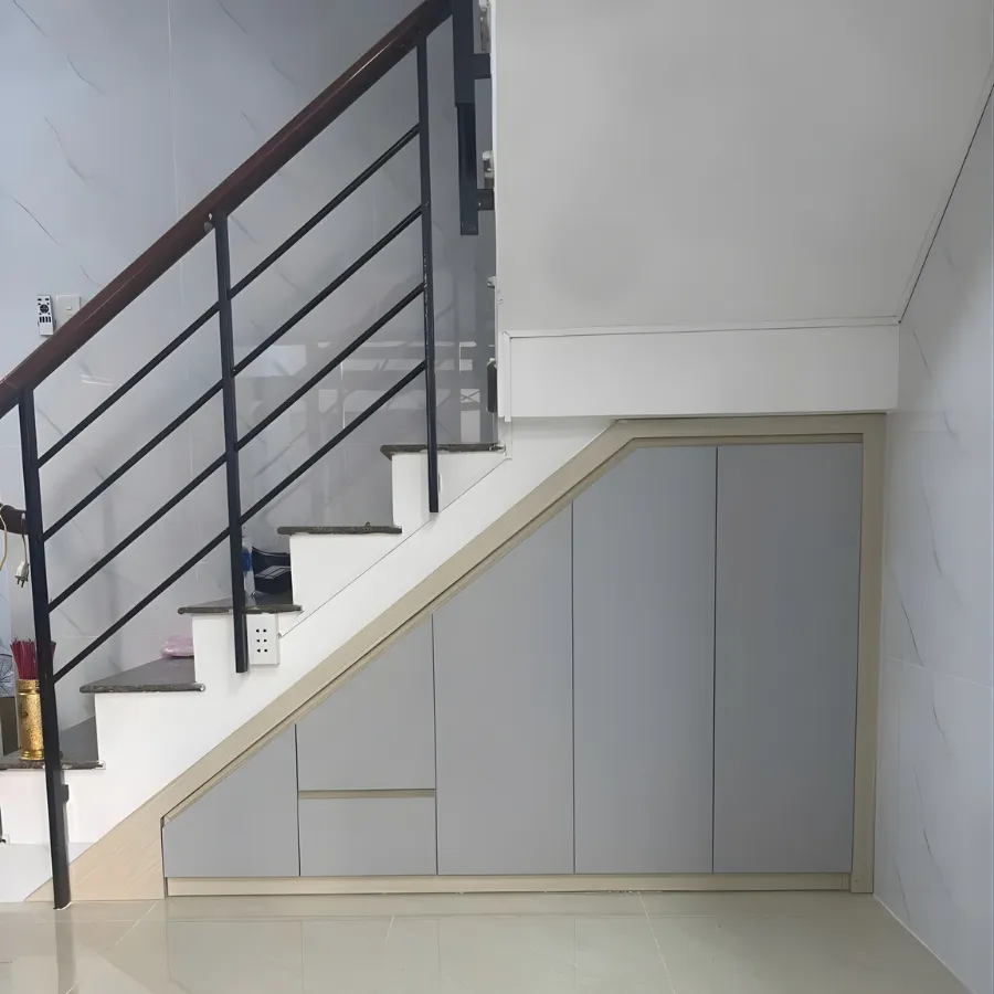 Tủ Cầu Thang Đẹp Gỗ Công Nghiệp Thông Minh