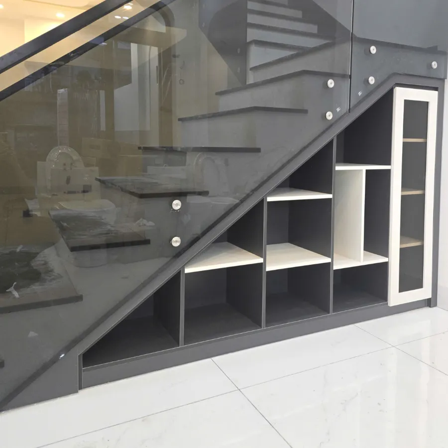 Tủ Cầu Thang Gỗ Công Nghiệp Thiết Kế Đẹp Sang Trọng
