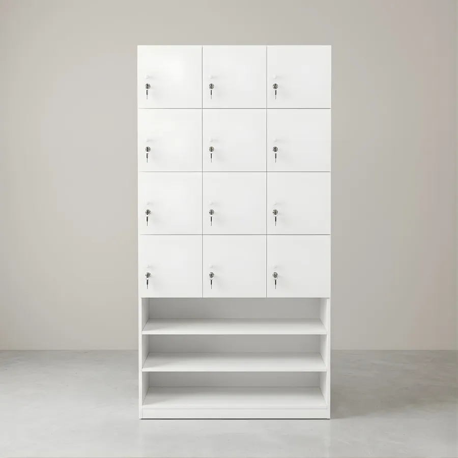 Tủ Locker Gỗ Kết Hợp Kệ Giày Mẫu Mã Đẹp