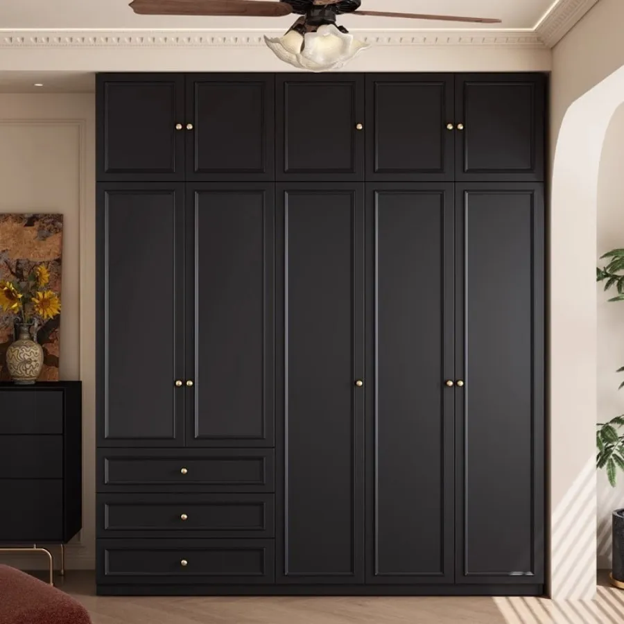 Tủ Quần Áo Màu Đen Gỗ MDF Đẹp Lịch Lãm