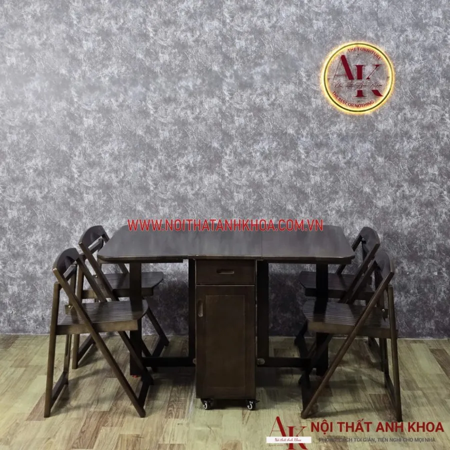 Bàn Ăn Gấp Gọn Gỗ Tự Nhiên Bền Đẹp