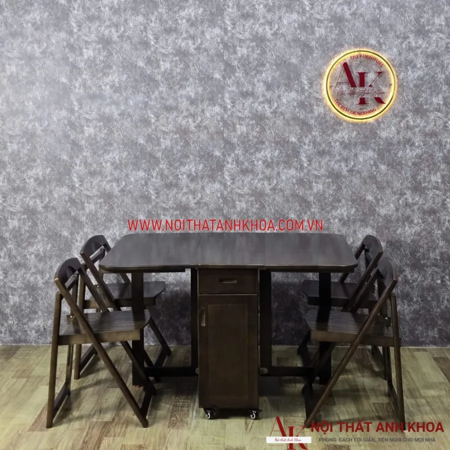 Bàn Ăn Gấp Gọn Gỗ Tự Nhiên Bền Đẹp