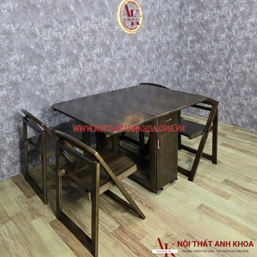Bàn Ăn Gấp Gọn Gỗ Tự Nhiên Bền Đẹp