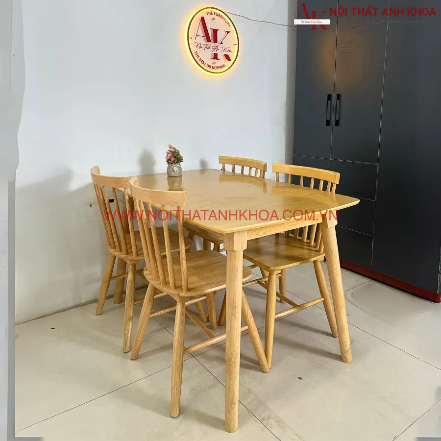 Bàn Ăn Gỗ 4 Ghế Đẹp Nhỏ Gọn