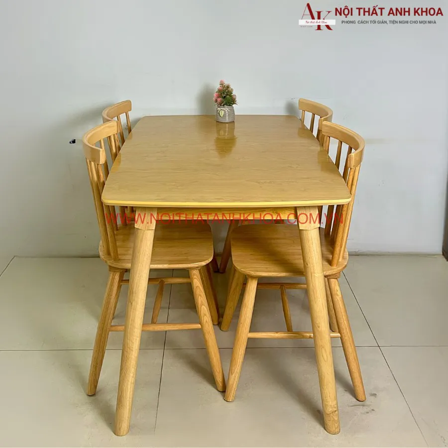 Bàn Ăn Gỗ 4 Ghế Đẹp Nhỏ Gọn