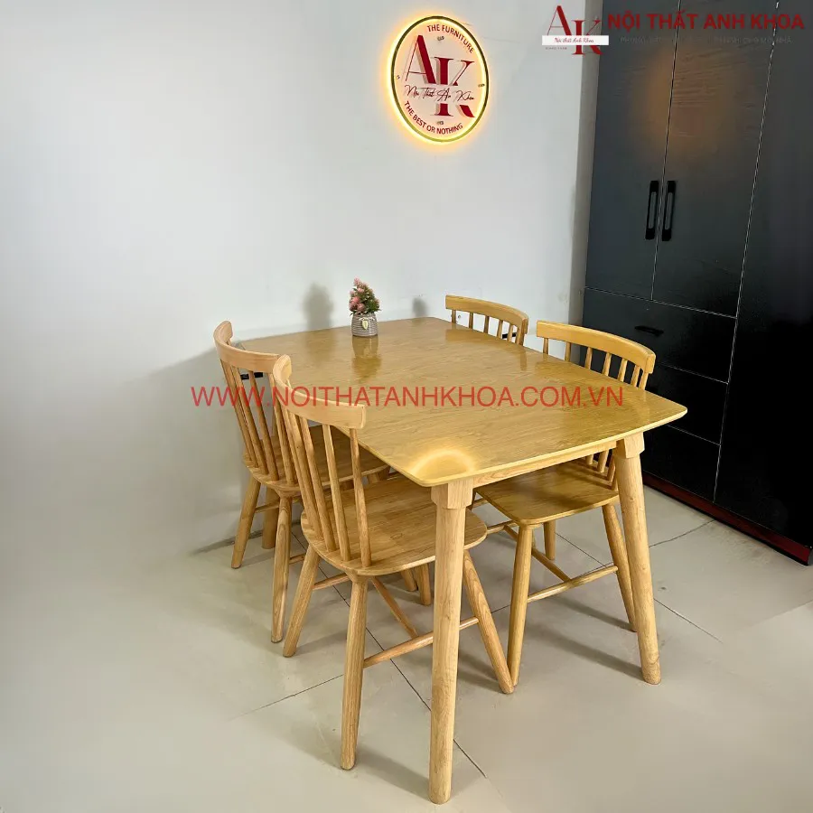 Bàn Ăn Gỗ 4 Ghế Đẹp Nhỏ Gọn