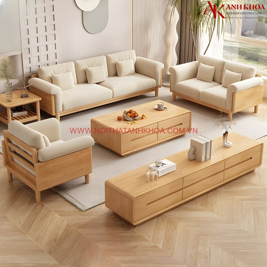 Bàn Ghế Sofa Gỗ Sang Trọng Hiện Đại