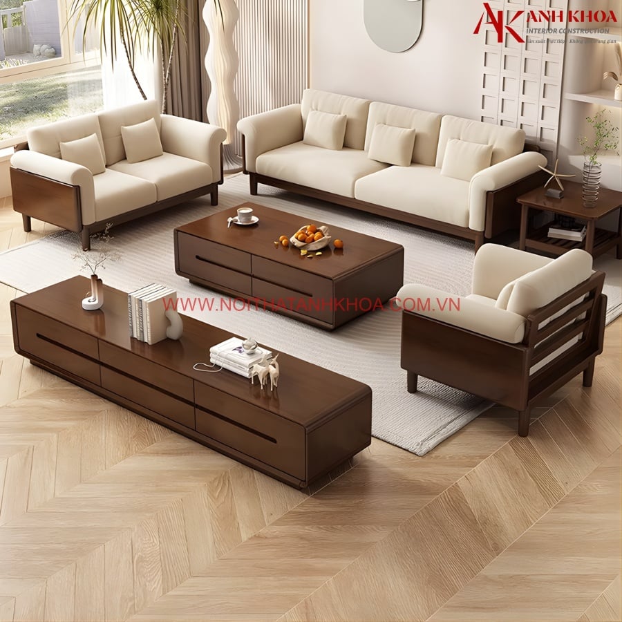 Bàn Ghế Sofa Gỗ Sang Trọng Hiện Đại