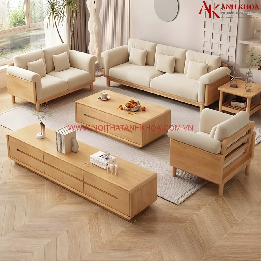 Bàn Ghế Sofa Gỗ Sang Trọng Hiện Đại