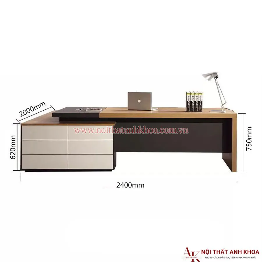 Bàn Giám Đốc Cao Cấp Gỗ MDF Phong Cách Hiện Đại